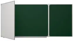 Трёхэлементная магнитная полимерная школьная доска 2000х850 комби(мел\маркер)1