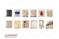 Набор тактильно-развивающих панелей «Счастливое детство» (напольное основание и ящик)