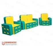 Набор мягкой мебели «Геометрия» (диван + 2 кресла) для детского сада1