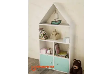 Стеллаж с распашными дверцами и открытыми полками Мятная сказка