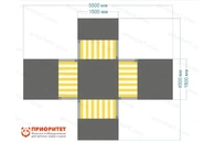 Имитация четырехстороннего перекрестка 5,5х,5,4 м