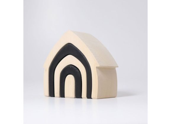 Набор деревянных домиков, черно-белая серия 4