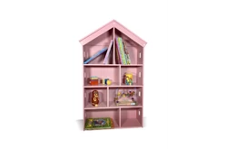 Стеллаж для игрушек и книг Волшебный домик (розовый)1