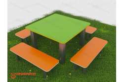 Стол для творчества «Квадратный стол с лавочками»