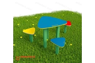 Стол для творчества с сиденьями «Треугольники»