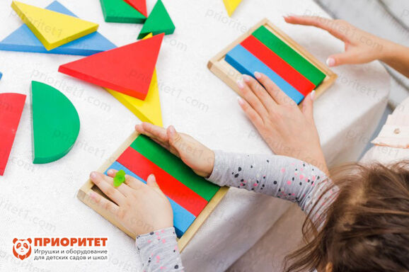 Комплект Базовые геометрические фигуры и их основные преобразования для детского сада