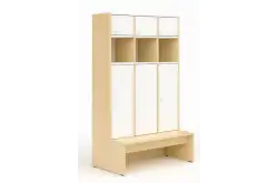 Шкаф-раздевалка 3-х местная закрытая из серии Медовая1