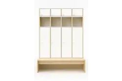 Шкаф-раздевалка 4-х местная закрытая из серии Медовая1