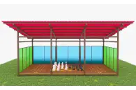 Теневой навес с цинковым напылением и акриловыми панелями ТН03 400х400 см