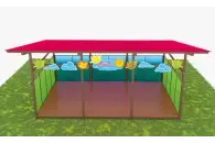 Теневой навес с цинковым напылением и акриловыми панелями ТН03 400х400 см