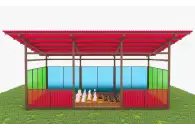 Теневой навес с цинковым напылением и акриловыми панелями ТН04 500х400 см