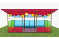 Теневой навес с цинковым напылением и акриловыми панелями ТН04 500х400 см