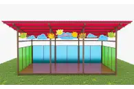 Теневой навес с интерактивным полом из Экопластика ТН05 400х400