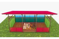 Теневой навес с интерактивным полом из Экопластика ТН06 500х400