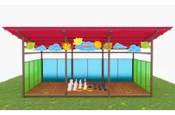 Теневой навес с интерактивным полом декоративными элементами ТН07 400х4001