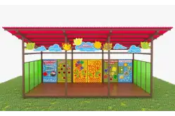 Теневой навес с интерактивными модулями и элементами из Экопластика ТН09 400х4001