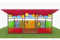 Теневой навес с интерактивными модулями и элементами из Экопластика ТН10 500х4001