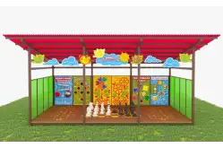 Теневой навес с интерактивным полом и модулями из Экопластика ТН11 400х4001