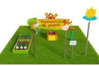 Игровая развивающая площадка Фермерский дворик из экопластика и нержавеющей стали Мини 1