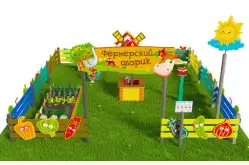 Игровая развивающая площадка Фермерский дворик из экопластика и нержавеющей стали Мини 31