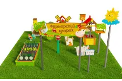 Игровая развивающая площадка Фермерский дворик из экопластика и нержавеющей стали Оптима 11