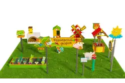 Игровая развивающая площадка Фермерский дворик из экопластика и нержавеющей стали Профи 11