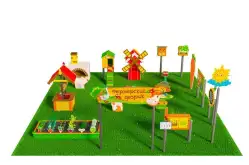 Игровая развивающая площадка Фермерский дворик из экопластика и нержавеющей стали Классик 11