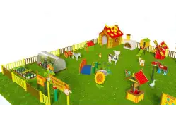 Игровая развивающая площадка Фермерский дворик из экопластика и нержавеющей стали Элит 21
