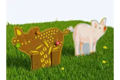 Двусторонний модуль с сенсорными элементами Тактильный топиарий Свинка1