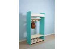 Шкаф-вешалка МИЛАНА, бирюзовый/лак1
