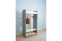 Шкаф-вешалка МИЛАНА, серый/лак1