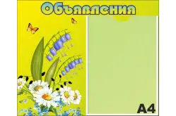 Стенд Объявления 45х37 см1