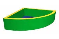 Сухой бассейн угловой — R1.2м, Н40см, В10см