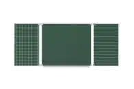Школьная доска разлинованная 200х85 см, магнитно-меловая, клетка и линейка, трехэлементная