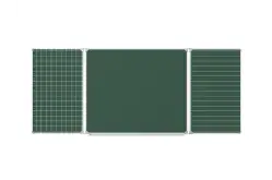 Школьная доска разлинованная 240х100 см, магнитно-меловая, клетка и линейка, трехэлементная1