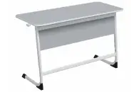 Стол двухместный Нова 5-7 г/р, серый, каркас белый