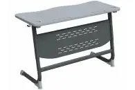 Стол двухместный Эрго PL 5-7 г/р, серый/графит, каркас графит