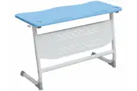 Стол двухместный Эрго PL 5-7 г/р, голубой/белый, каркас белый