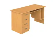 Стол для учителя компьютерный 1-тумбовый 140х60х76 см, модель 4