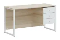 Стол письменный Квадро с 3 ящиками, дуб Бардолино, белый