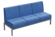 Диван модульный 3-местный Лофт, голубой, каркас серый