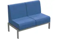 Диван модульный 2-местный Лофт, голубой, каркас серый