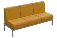 Диван модульный 3-местный Лофт, желтый, каркас серый