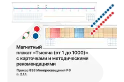 Наглядное пособие по математике для начальных классов — магнитный плакат «Тысяча (от 1 до 1000)» с карточками и методическими рекомендациями1