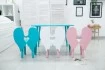 Детские стулья Ангелочки разных цветов вид сзади