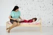 Детская кровать из березы 150х70 см вид сбоку