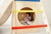 Детская горка деревянная для помещений домик под лестницей