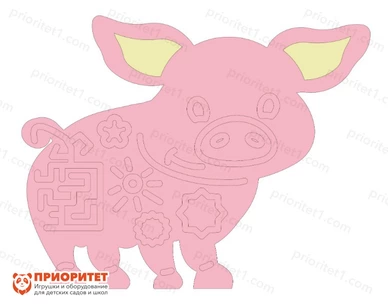 Тактильно-развивающая панель «Смелый поросёнок»