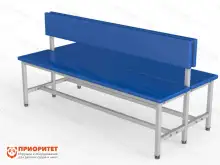 Скамейка для детского сада для раздевалок со спинкой двухсторонняя (1,5 м)1