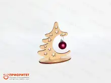 Деревянная заготовка для рисования на воде ЭБРУ «Елочка с шариком»1